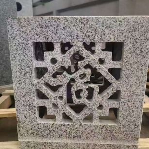 广州 芝麻白花岗岩镂空雕花灯笼