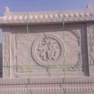 广州 芝麻白花岗岩屏风，照壁，影壁