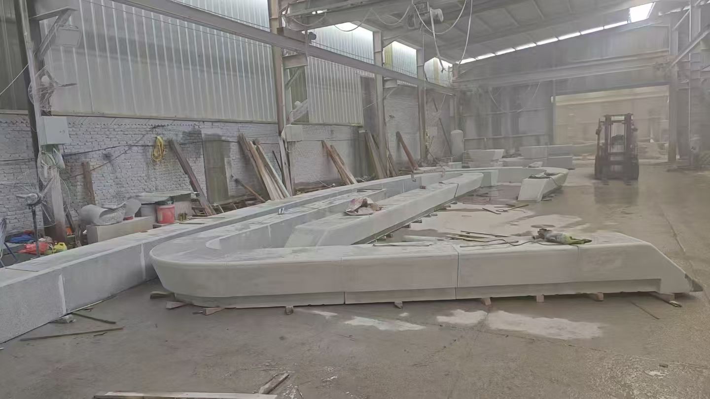 广州 花岗岩整石坐凳拼装