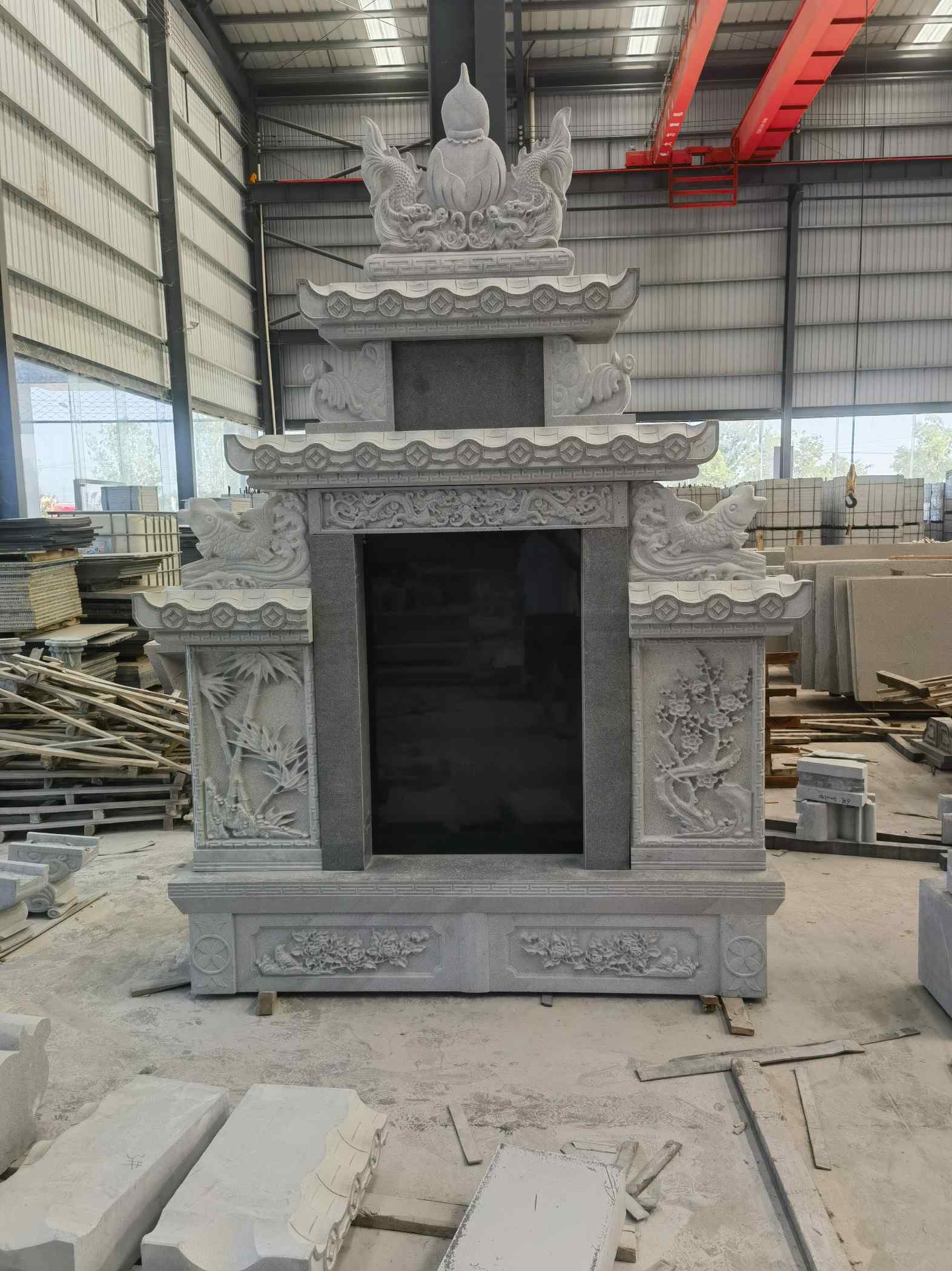 广州 芝麻灰高档墓碑、土墓，一套也支持定做