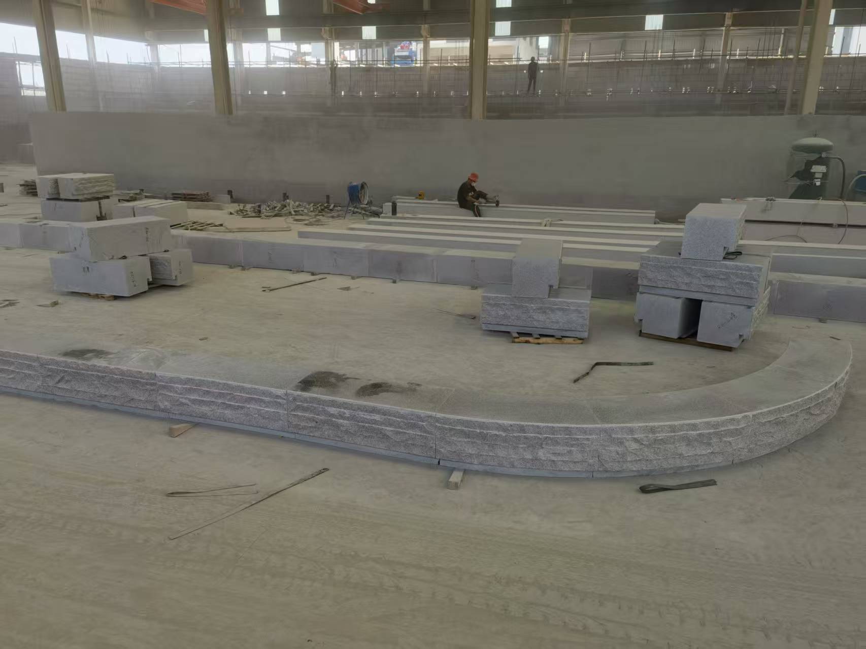 广州 芝麻白整石坐凳（光面+自然面）