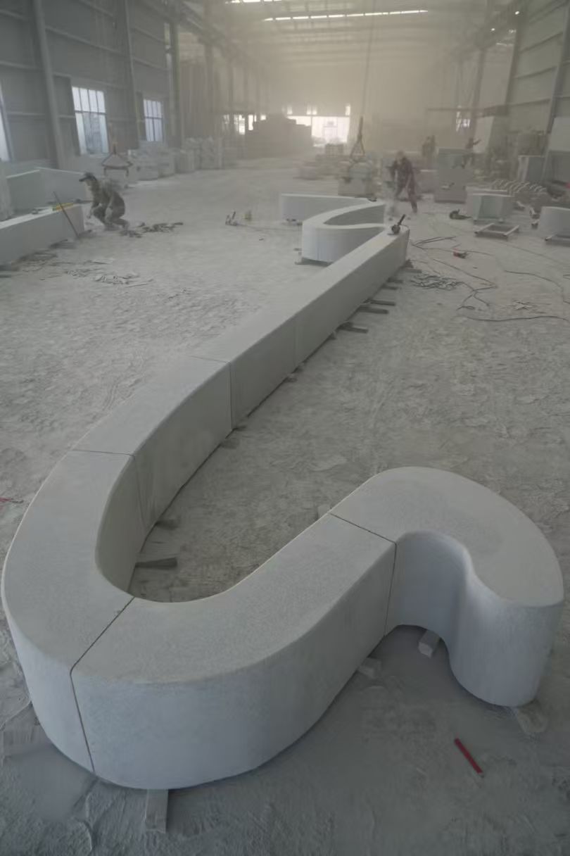 广州 花岗岩整石坐凳拼装