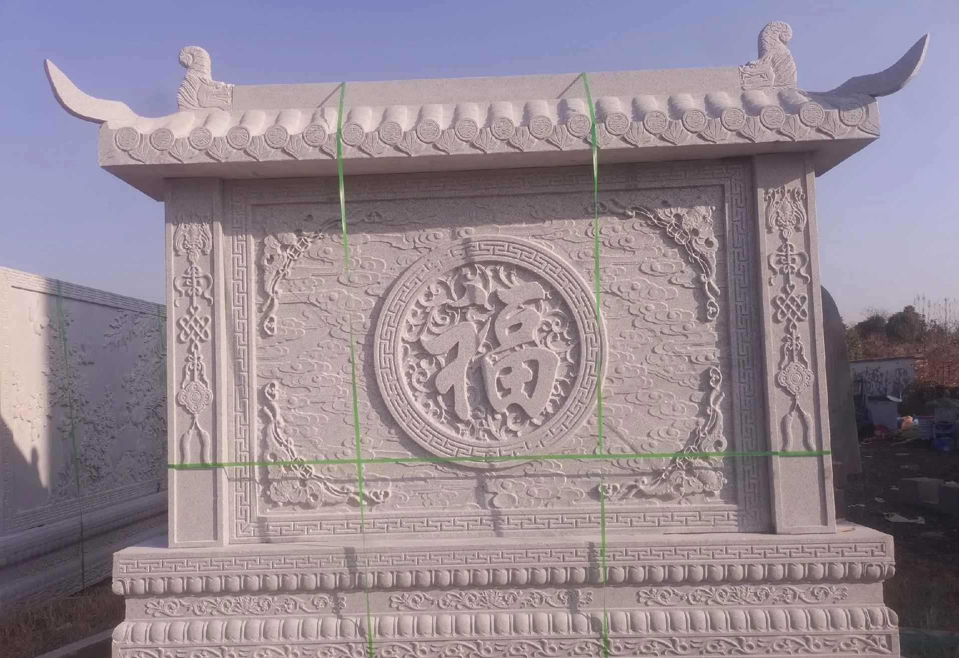 广州 芝麻白花岗岩屏风，照壁，影壁